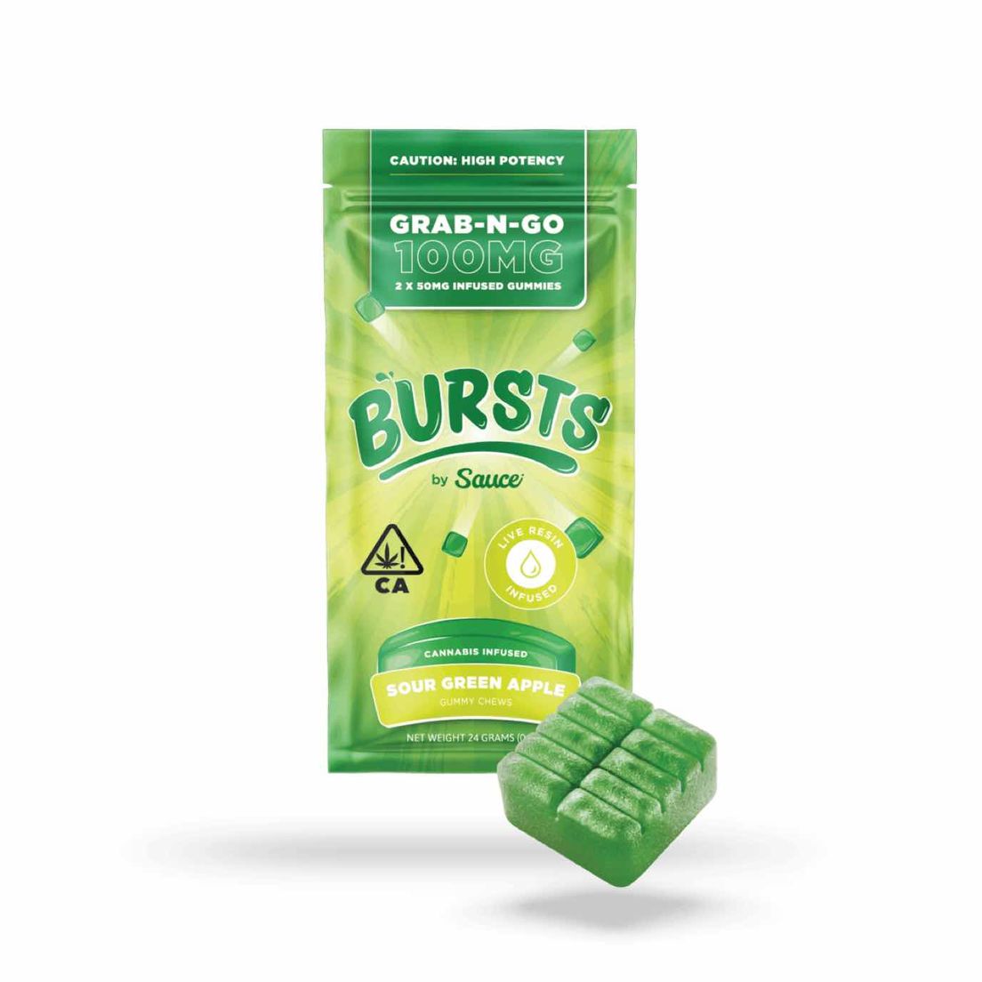 Bursts - THC Gummies (Sour Green Apple)