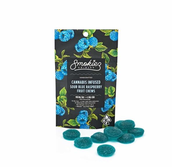 [Smokiez] Fruit Chews - 100mg - SOUR Blue Raspberry (I)