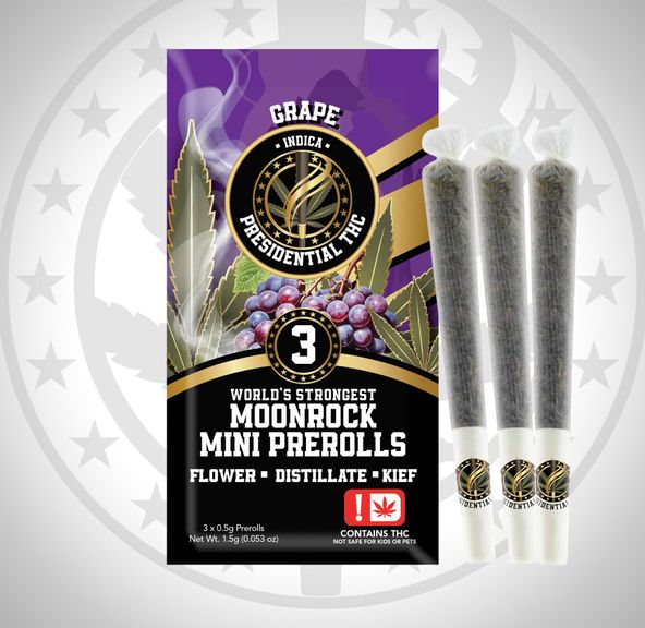 Presidential Moon Rock Mini Prerolls Indica 3pk (Grape)