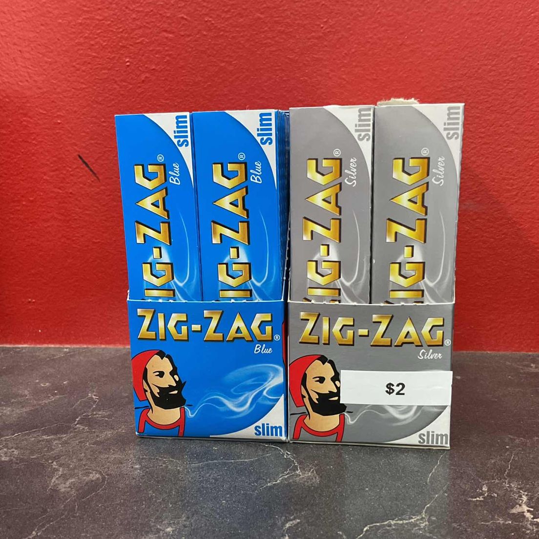 Zig Zag - Silver or blue King Slim rolling paper
