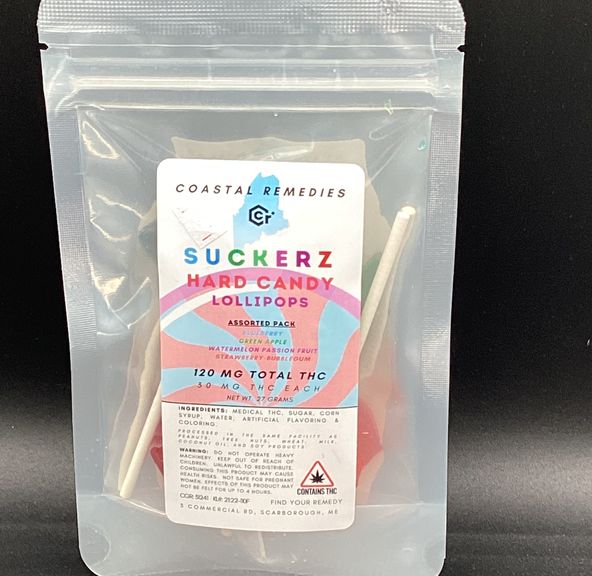 Coastal Remedies- Assorted- Suckerz- Lollipop- 4 pack- 120mg