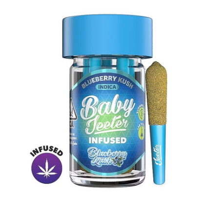 Baby Jeeter infused pre-rolls (0.5 grams 5pk) Blueberry Kush (THC: 38.19)