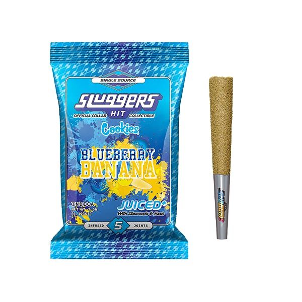 Sluggers Blueberry Banana .7g Diamond Infused Preroll 5pk 42.2%