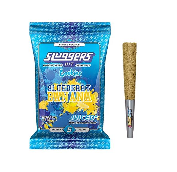 Sluggers Blueberry Banana .7g Diamond Infused Preroll 5pk 42.2%