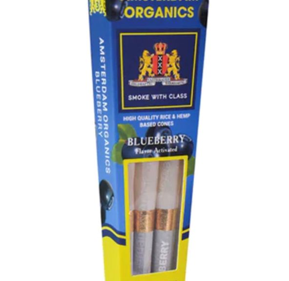 Amsterdam Organics: BLUEBERRY flavor King size pre-rolled cones