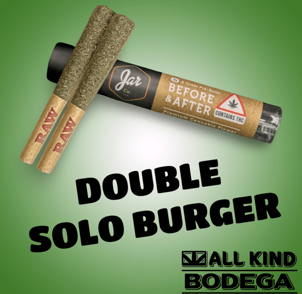 Double Solo Burger .5g Preroll 2 Pack (1g Total) (@Jarcannabis2.0)