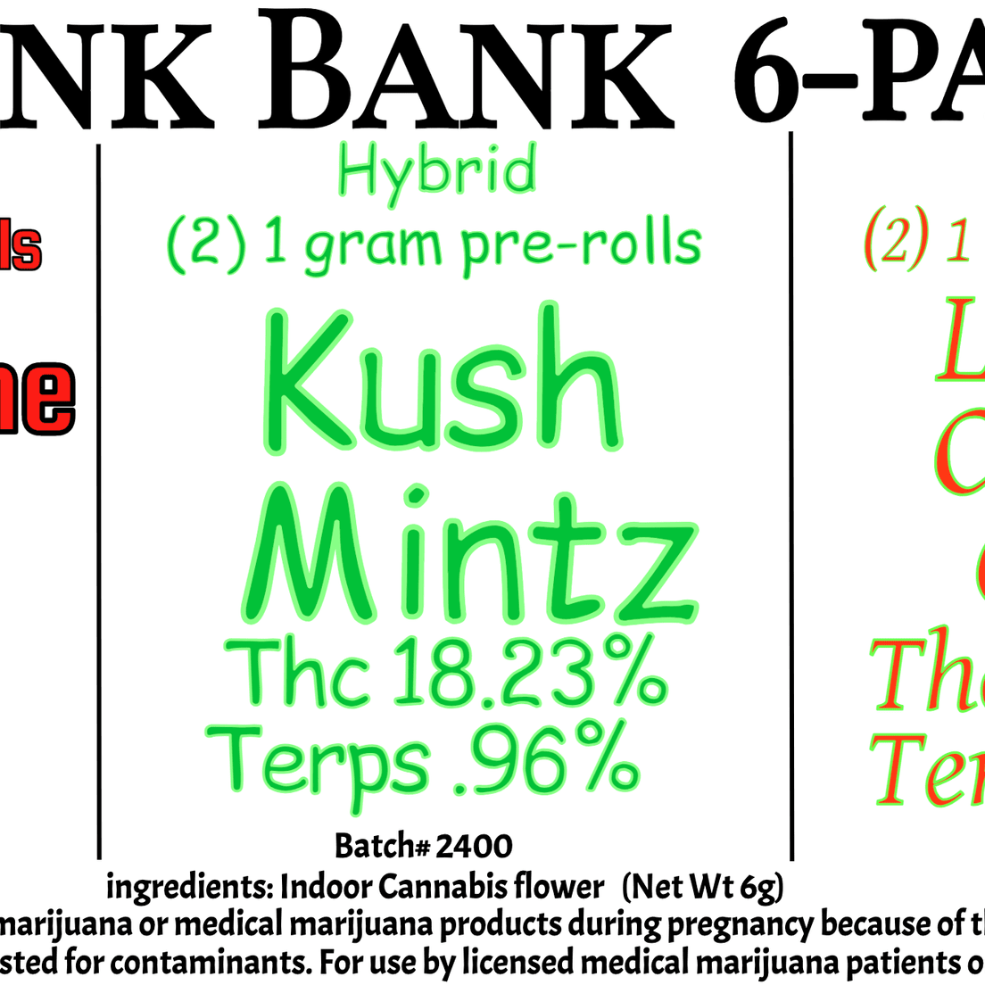 A.L.- Dank Bank Preroll Variety 6pk