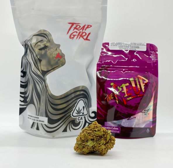 *Deal! $99 1 oz. Afgan x Cheese (24.64%/Hybrid - Indica Dom.) - Trap Girl + 50mg Edible *Disclaimer*
