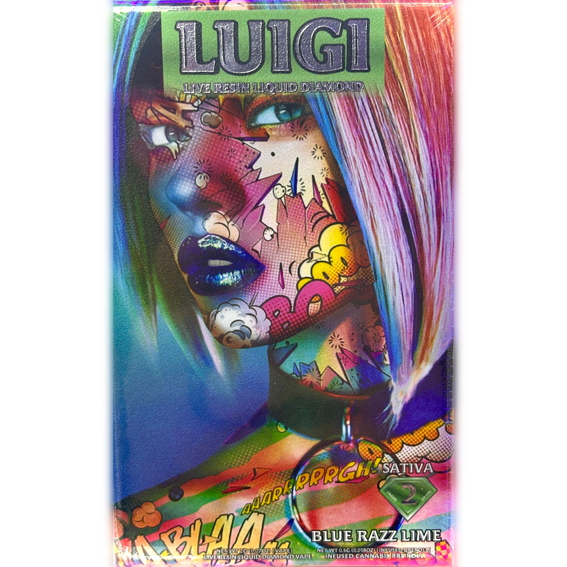 Luigi - Blue Razz Lime - 2G Dispo w/Joint