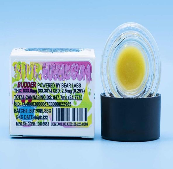 Bear Labs | Concentrate | Sour Bubblegum (Live Resin Budder) | 1g | Hybrid | 84.33% THC