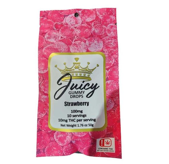 Juicy Strawberry 100mg-10 count Gummy Drops