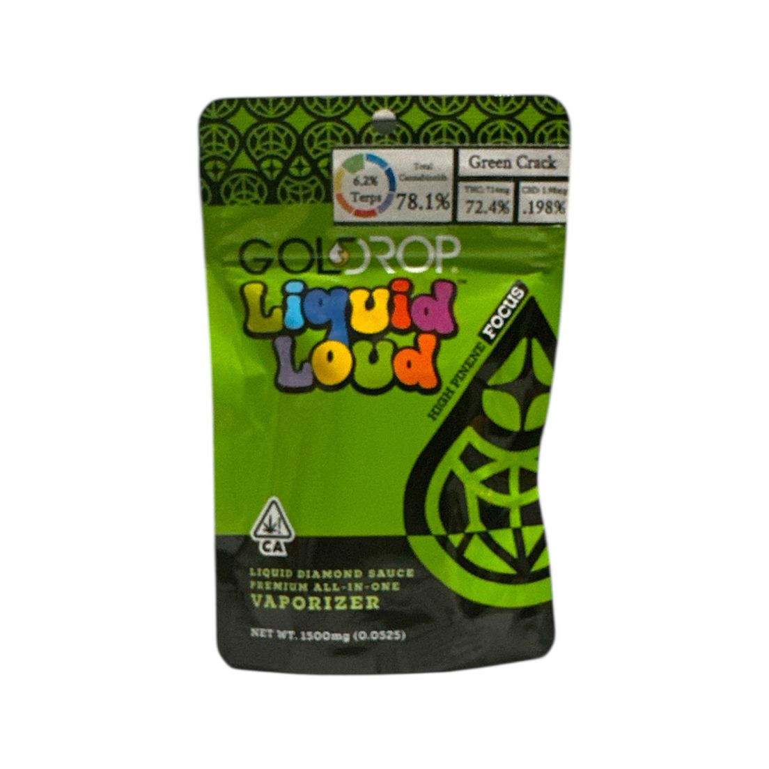 Gold Drop - Green Crack Liquid Loud Disposable Vape 1.5g