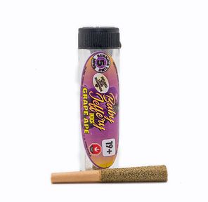 1 x 0.5G Single Baby Jeffery - Grape Ape Indica Pre-Rolled Hemp Blunt by PEX / PEM