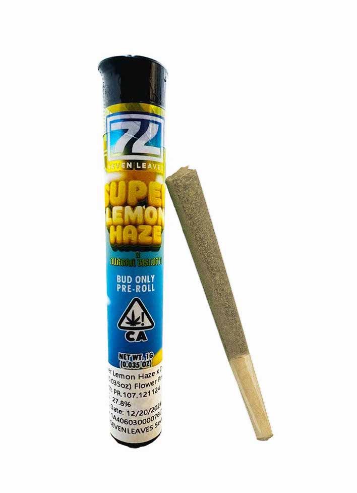 Seven Leaves Super Lemon Haze x Durban Biscotti 1g Indoor Preroll 24%