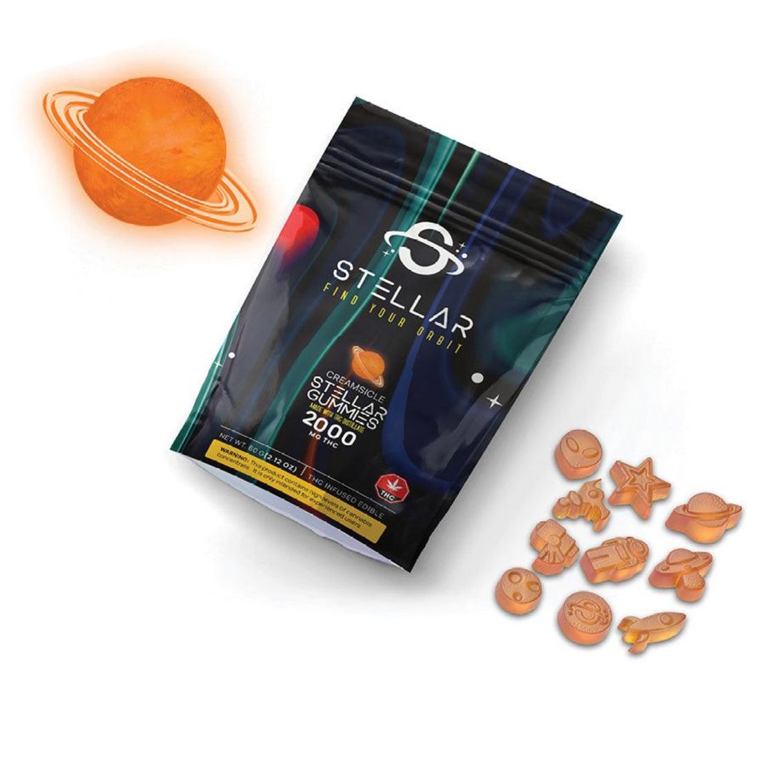 2000mg Orange Creamsicle Gummies - Stellar