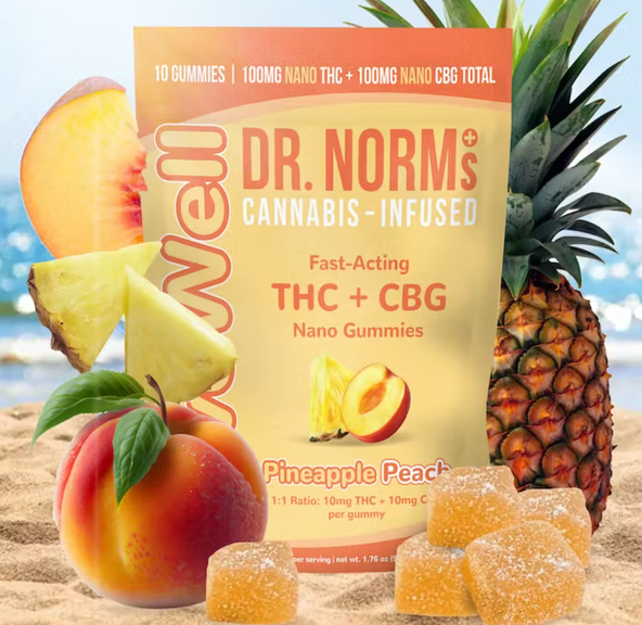 LiveWell THC + CBG Pineapple Peach Fast-Acting Gummies
