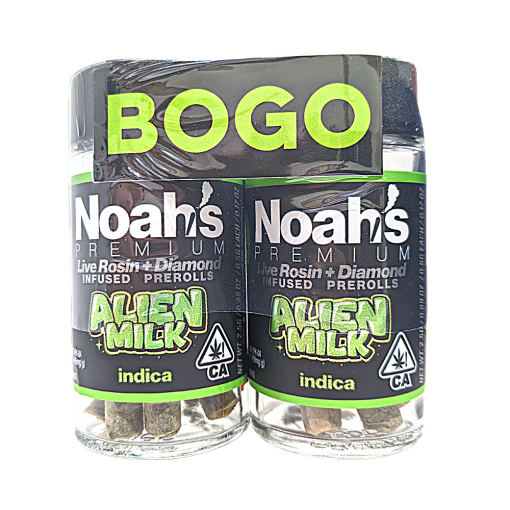 Noah's Premium - BOGO 2pk (x5) Infused Prerolls - 5g - Alien Milk