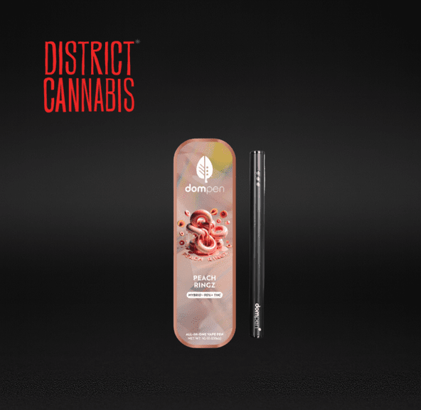 District Cannabis | Dom Pen Disposable Vape Cart | Peach Ringz | 1g | Hybrid
