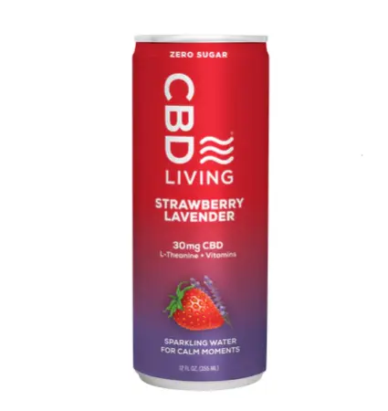 CBD Living 30mg CBD Sparkling Water - Strawberry Lavender