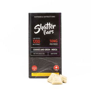 1200mg Indica Cookies and Green Shatter Bar by Euphoria Extractions