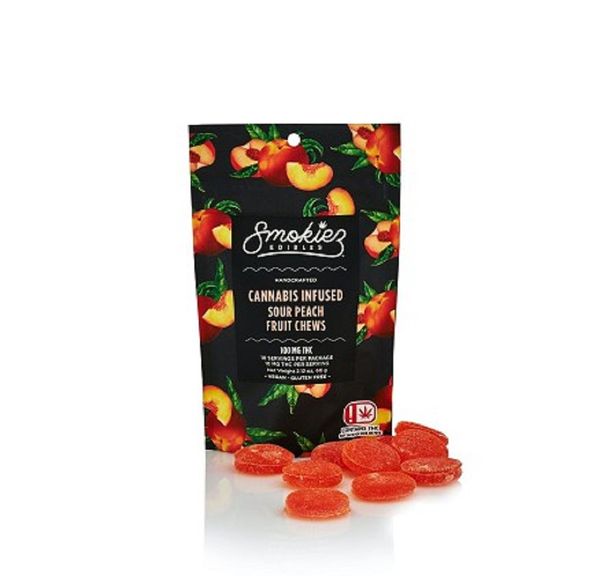 Sour Peach Fruit Chews - 100 mg THC