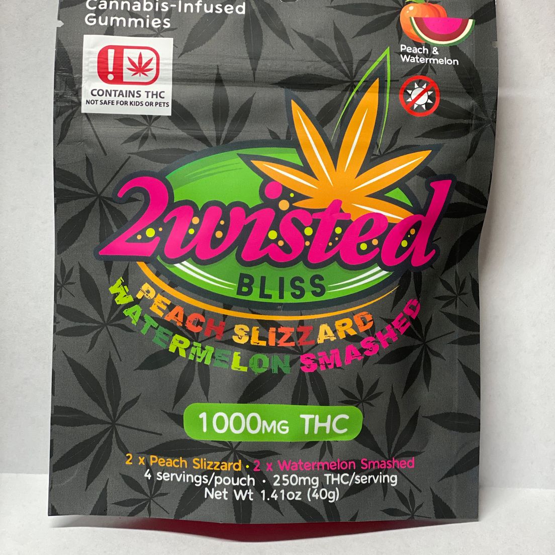 2wisted Gummies - Peach Watermelon Smashed - 1000mg