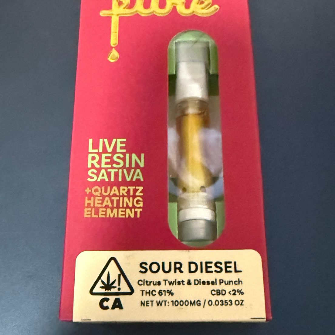 Pure- Lemon Sorbet Live Resin Cartridge 1g (S)
