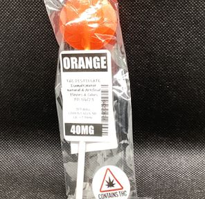 207 Edibles- Orange- Sugar Free- Lollipops- 40MG