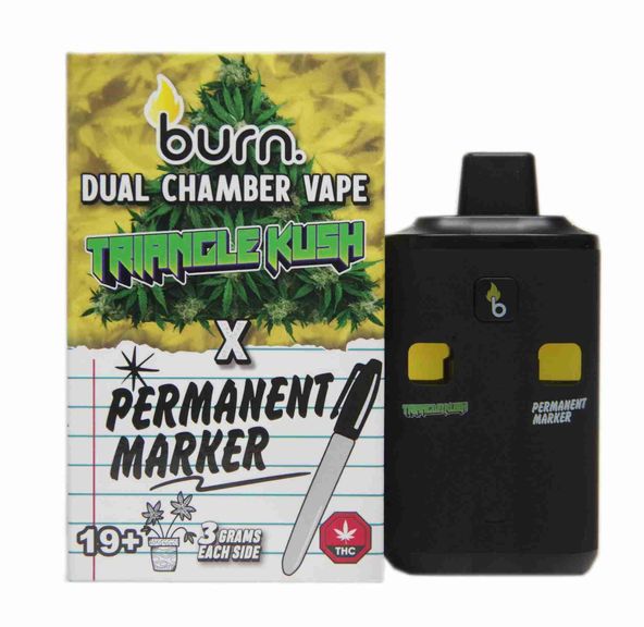 6 Gram Dual Chamber Burn Disposable – Triangle Kush + Permanent Marker (3+3 Gram)