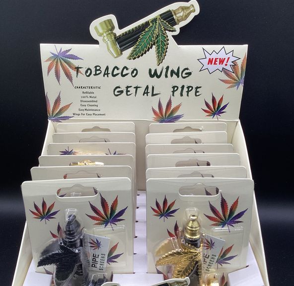 AFG Distribution- Assorted- Mini Hemp Leaf - Hand Pipe- 3.5"