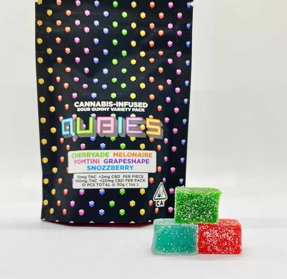 100mg Sour Fruit Gummy Variety Pack - Qubies