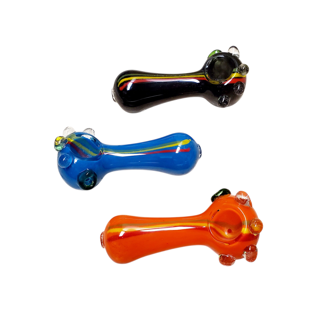 4" Glass Pipe w/Bubbles Assorted Colors