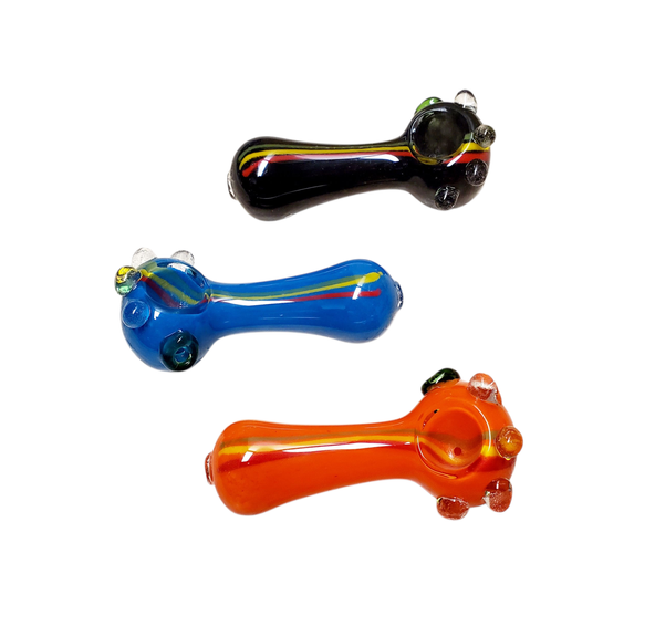 4" Glass Pipe w/Bubbles Assorted Colors