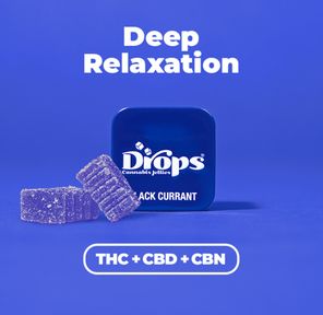 Drops Singles Black Currant Gummies 100mg THC / 100mg CBD / 100mg CBN