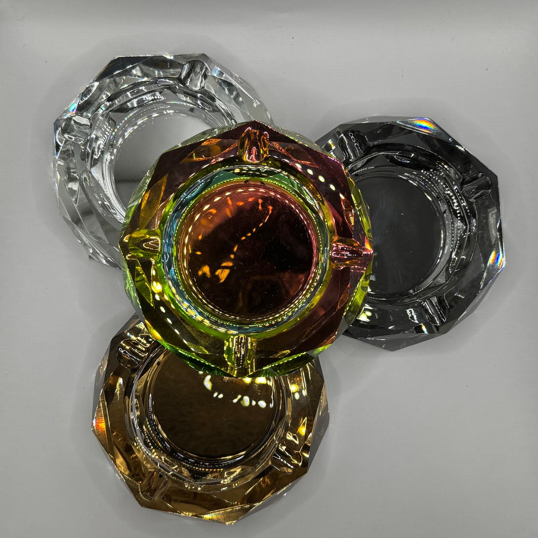 AFG - Glass Ashtray - Fujima Crystal - Assorted Colors - 4"