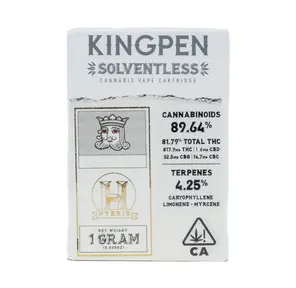 Kingpen Solventless Cartridge Gush Mintz 1g