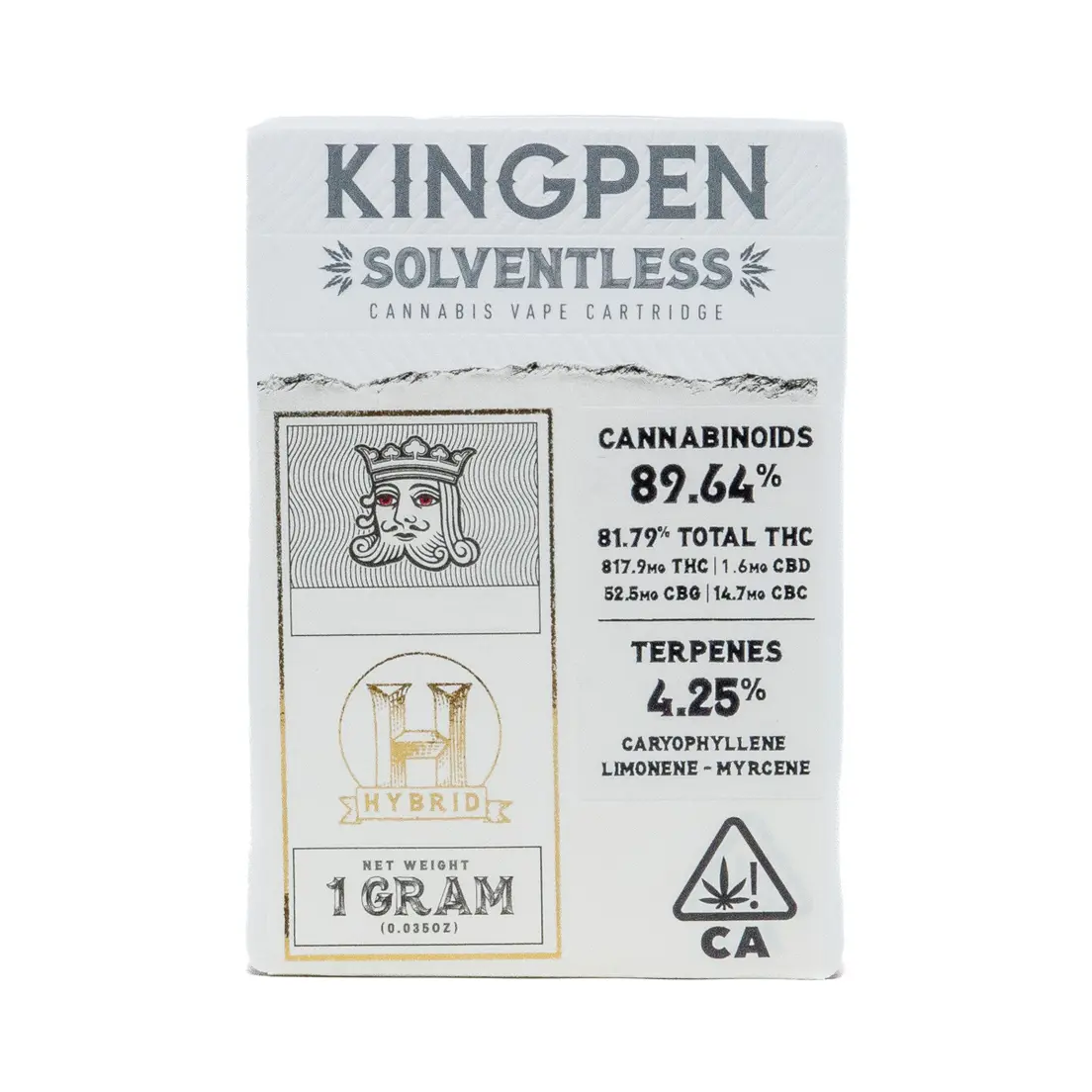 Kingpen Solventless Cartridge Gush Mintz 1g
