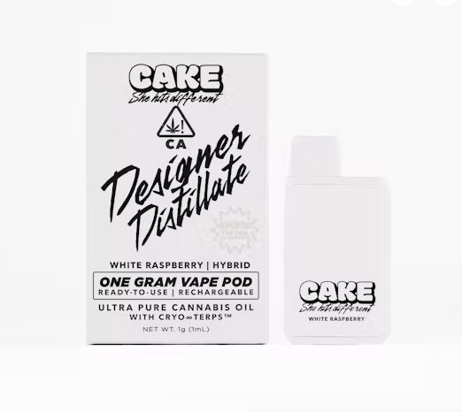 Cake - White Raspberry Designer Distillate Disposable Vape 1.25g