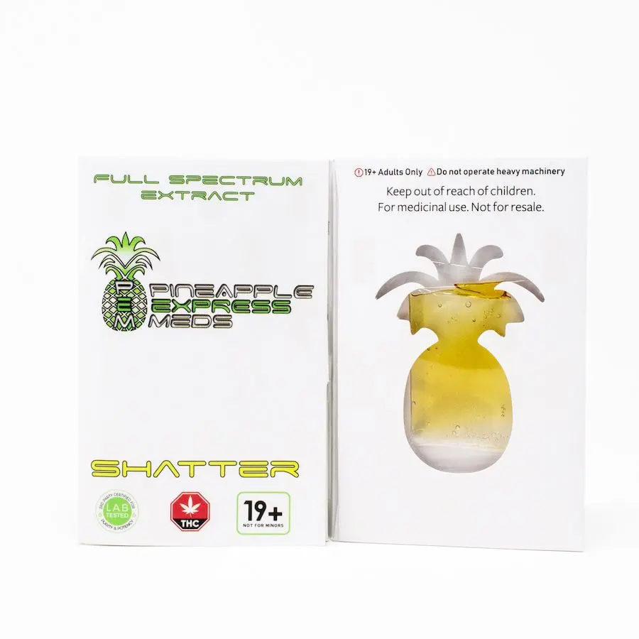 1G Indica Shatter by Pineapple Express Meds PEM