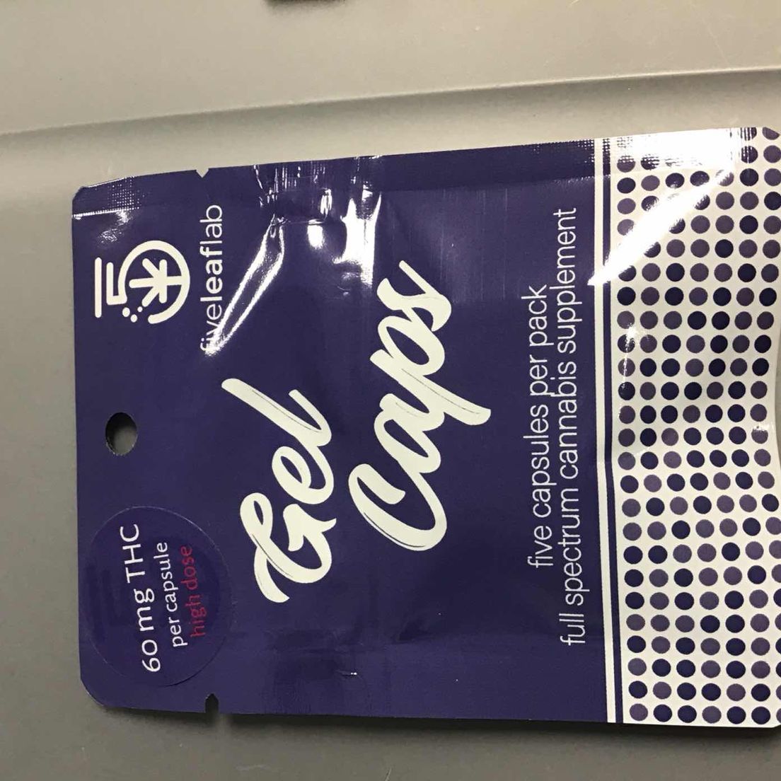 5 leaf labs Gel Cap 60mg THC 5 pack