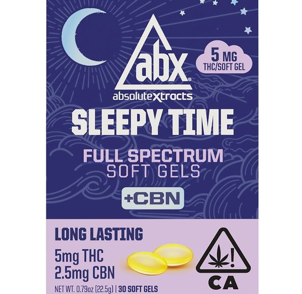 ABX Sleepy Time Solventless + CBN Soft Gels 5mg THC (30 capsules)