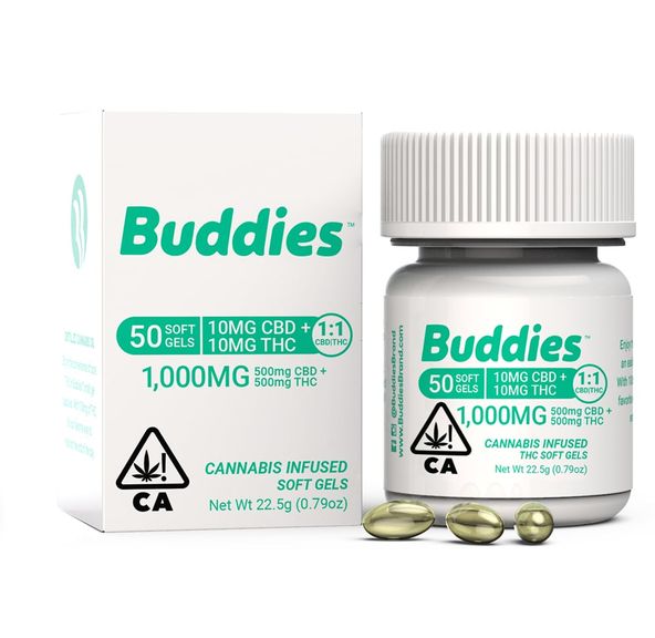 Buddies THC/CBD 10mg:10mg Ratio Capsule 50pc