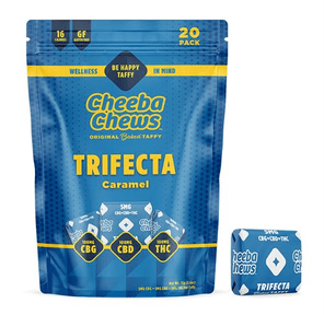 CHEEBA CHEWS CARAMEL TRIFECTA CBG:CBD:THC 100MG.