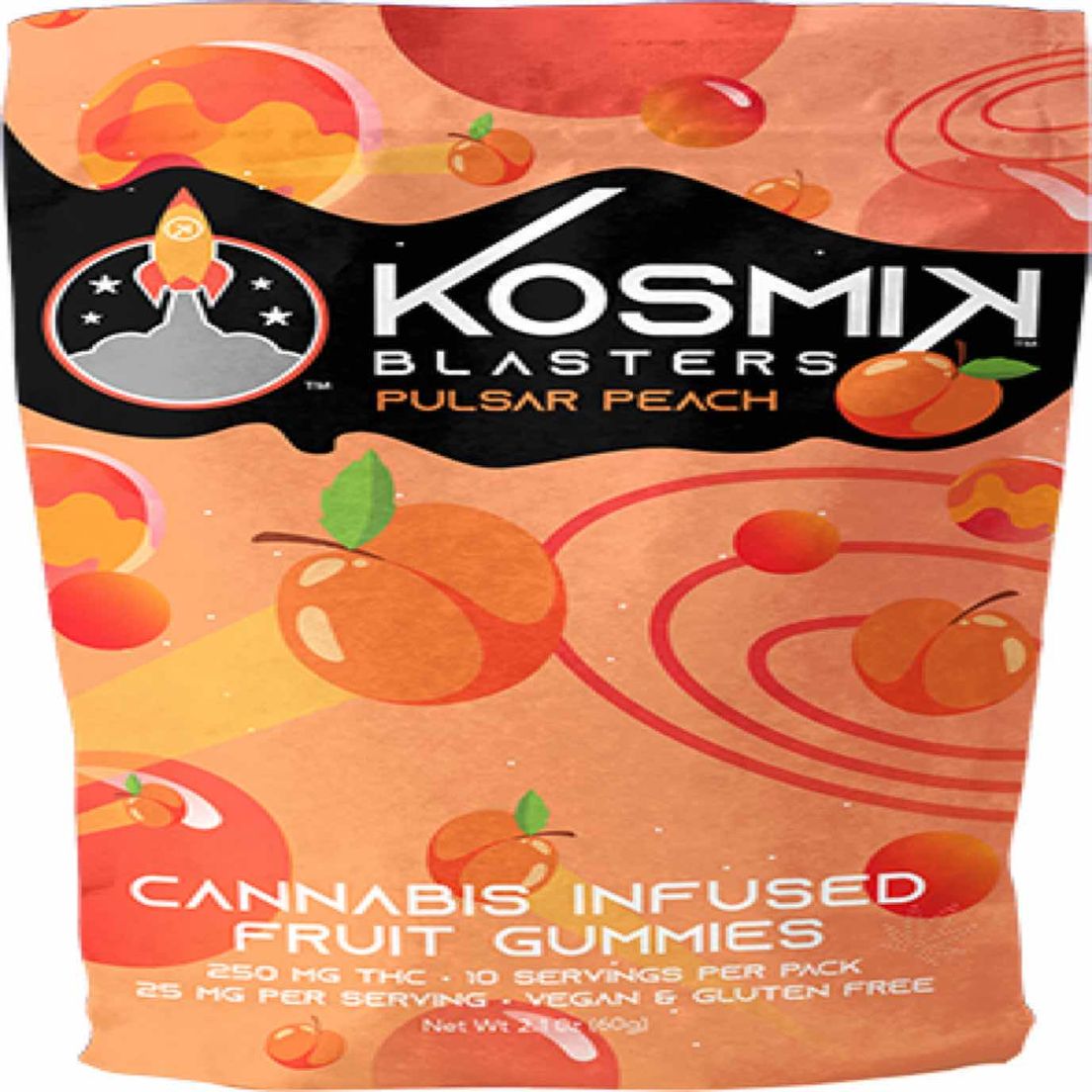 Kosmik - 250mg Gummies - Sour Pulsar Peach
