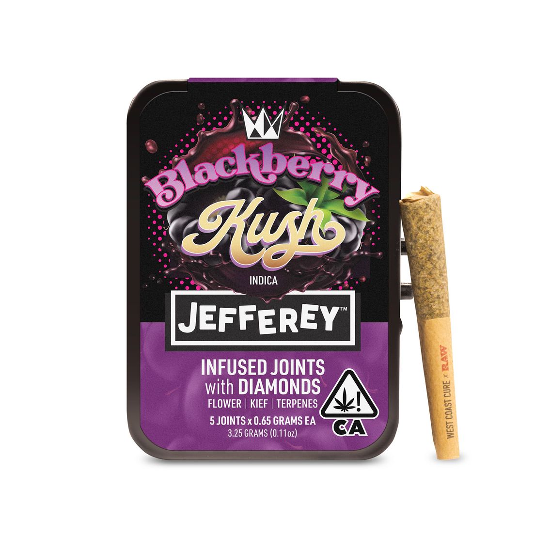 Blackberry Kush - Jefferey Infused Joint .65g 5 Pack