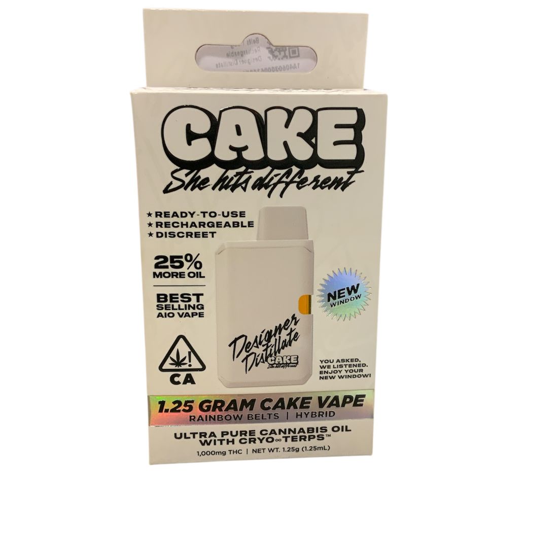 Cake - Rainbow Belts 1.25g Rechargeable Designer Distillate