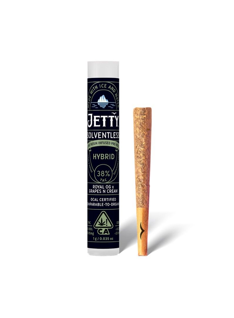 Jetty Solventless Infused Pre-roll Royal OG x Grapes N Cream 1g