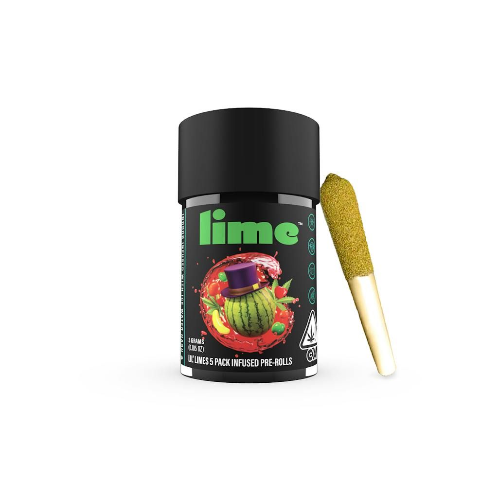 Lime - Watermelon Runtz - 5pk Infused Prerolls - 3g