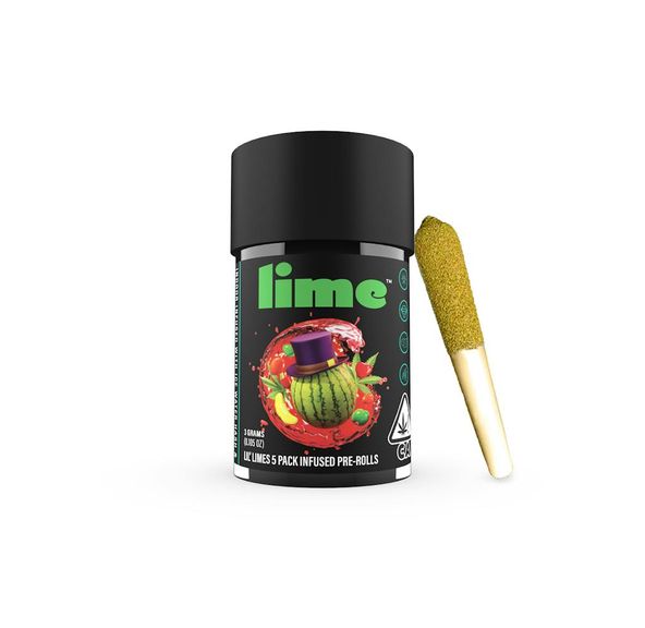 Lime - Watermelon Runtz - 5pk Infused Prerolls - 3g