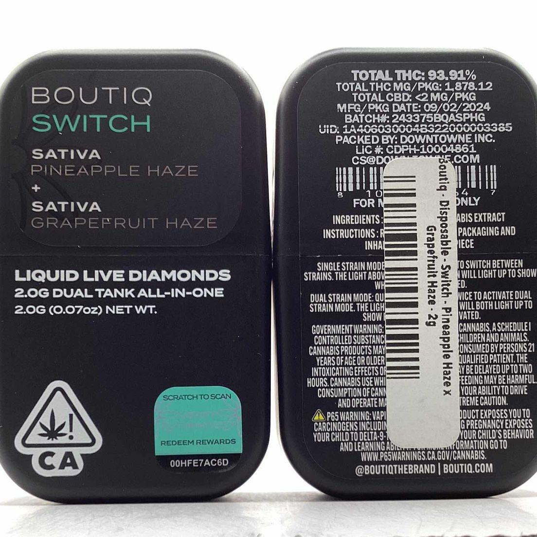 Boutiq - Disposable - Switch - Pineapple Haze x Grapefruit Haze - 2g at  Goodies | Sweede